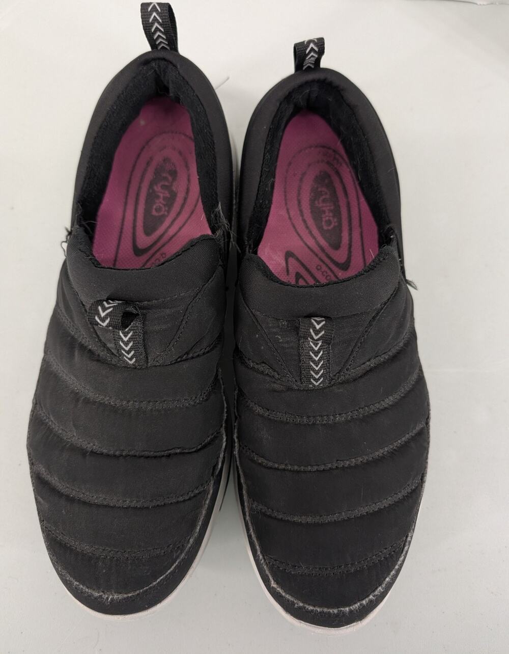 Ryka Slip-on Ava Women's Size 7.5 Black Water-Repellent Sneakers Quilted